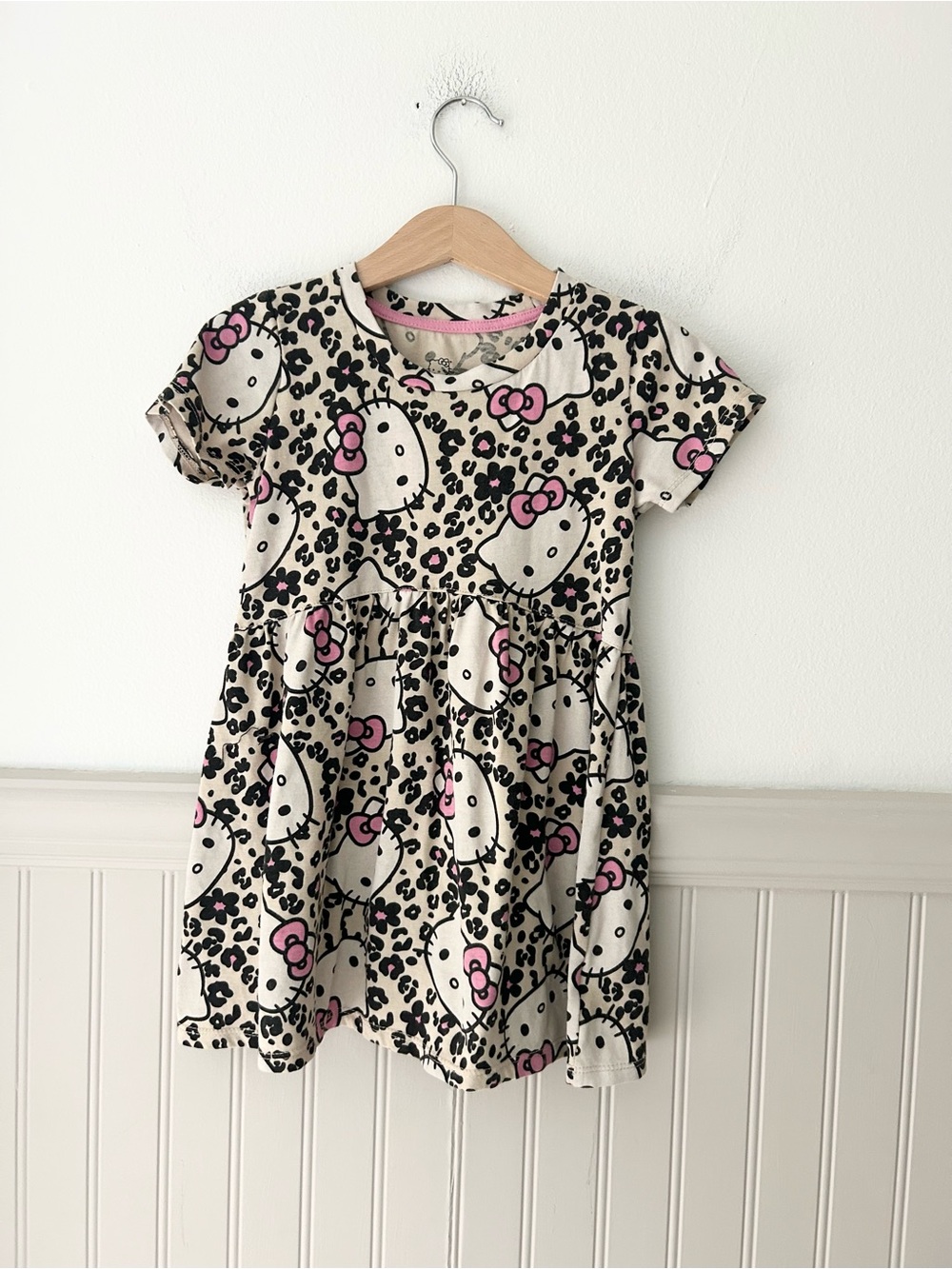 Hello Kitty 4T Cream Dress with Pink Accents for Girls